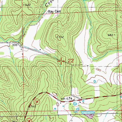 Topographic Map of Pentecost Church (historical), MO