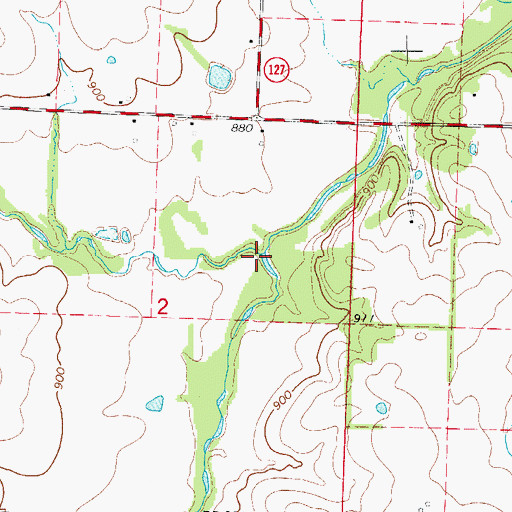 Topographic Map of Pepper Creek, MO