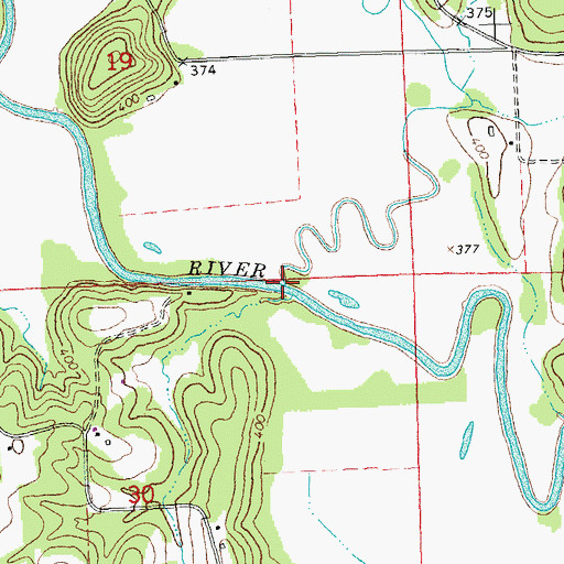 Topographic Map of Perkins Creek, MO