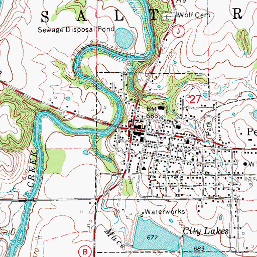 Topographic Map of Perry, MO