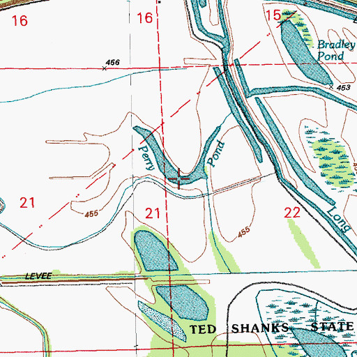 Topographic Map of Perry Pond, MO