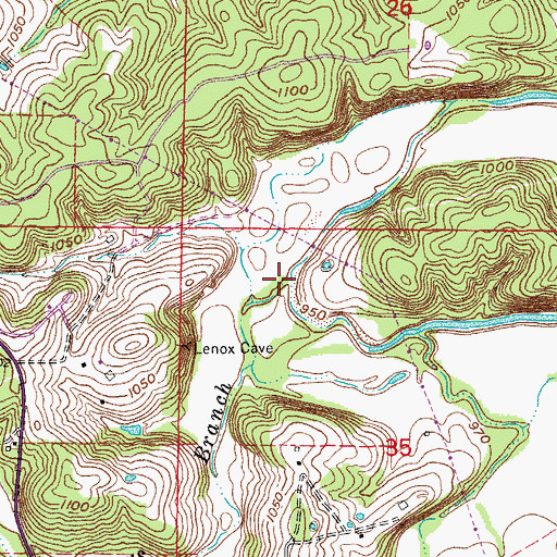 Topographic Map of Peters Branch, MO