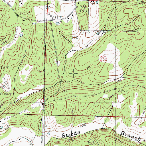 Topographic Map of Peterson Mine, MO
