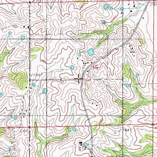 Topographic Map of Peterson School (historical), MO