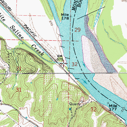 Topographic Map of Petite Saline Creek, MO