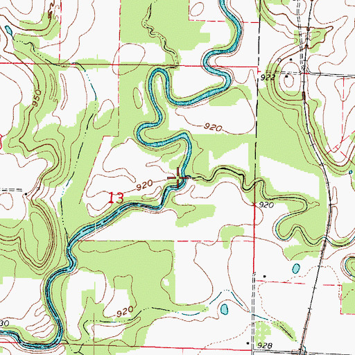 Topographic Map of Pettis Creek, MO