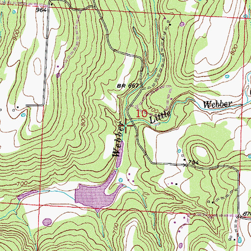Topographic Map of Little Webber Creek, AR
