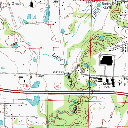 Topographic Map of Little Willett Branch, AR