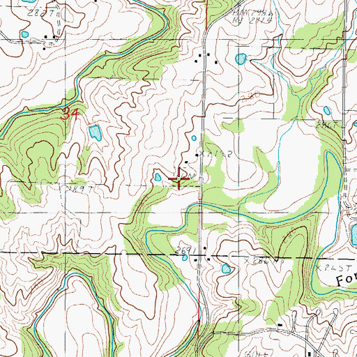 Topographic Map of Phillebaum Cemetery, MO