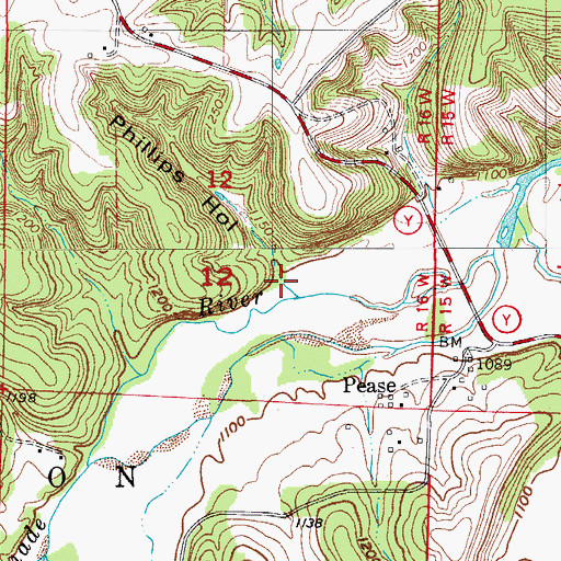 Topographic Map of Phillips Hollow, MO