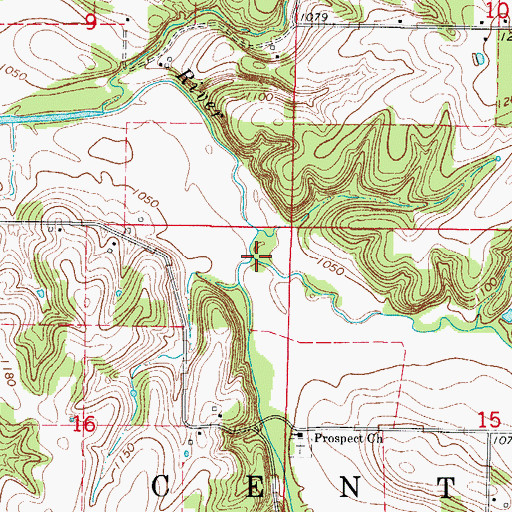 Topographic Map of Pickerel Creek, MO