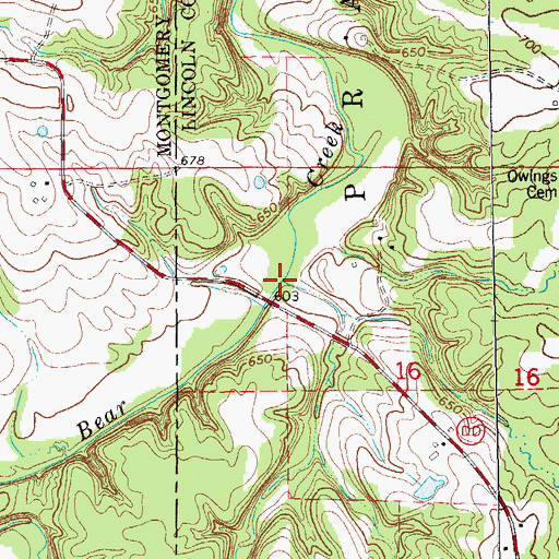 Topographic Map of Picnic Branch, MO