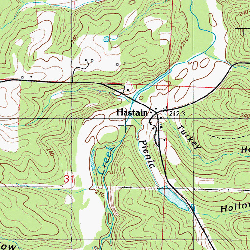 Topographic Map of Picnic Hollow, MO