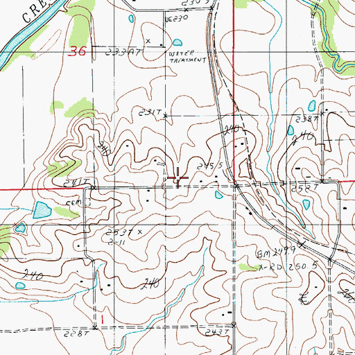 Topographic Map of Pierce School (historical), MO