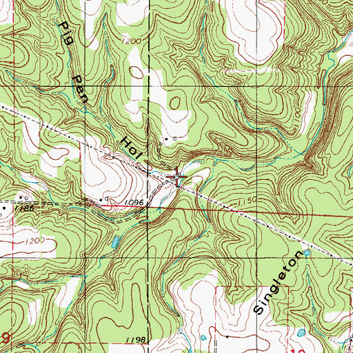 Topographic Map of Pig Pen Hollow, MO