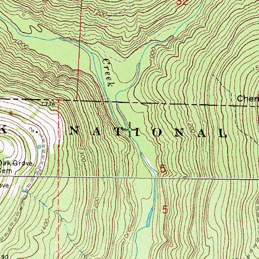 Topographic Map of Locust Creek, AR