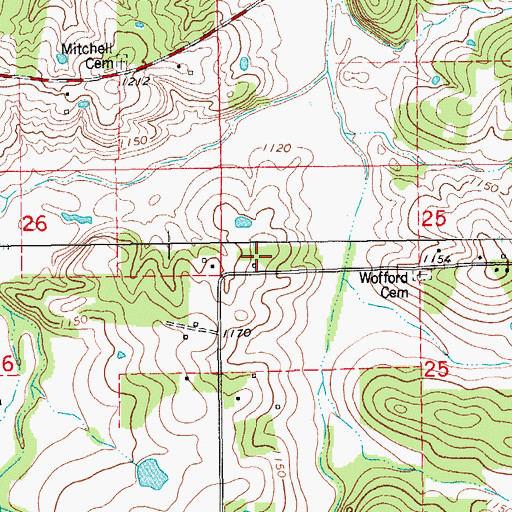 Topographic Map of Pilot Grove Church, MO