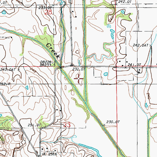 Topographic Map of Pilot Grove Creek, MO