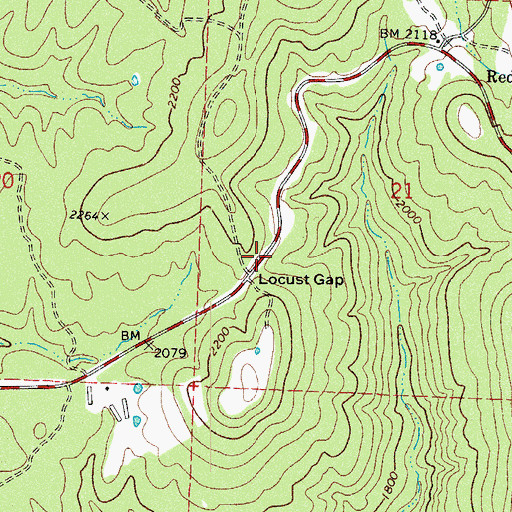 Topographic Map of Locust Gap, AR