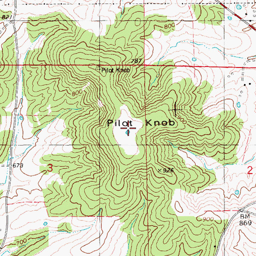 Topographic Map of Pilot Knob, MO