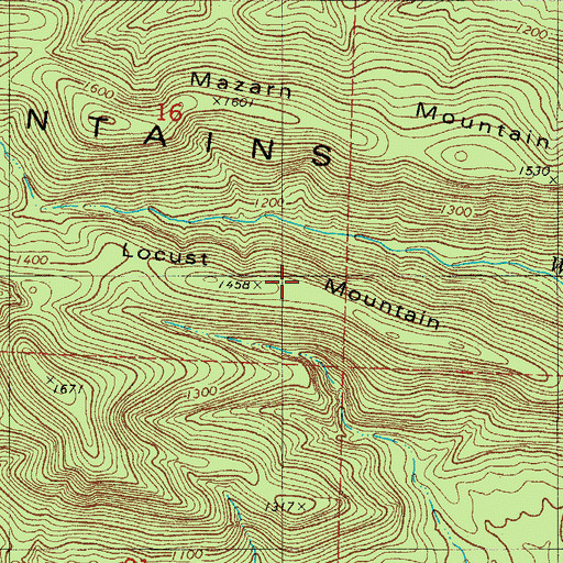 Topographic Map of Locust Mountain, AR