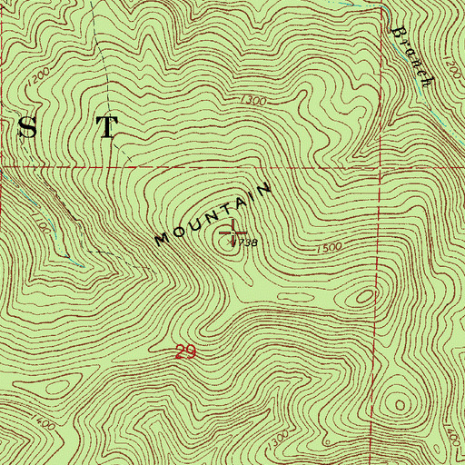 Topographic Map of Locust Mountain, AR