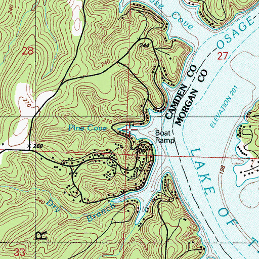 Topographic Map of Pine Cove, MO