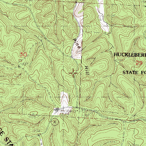 Topographic Map of Pine Hill, MO