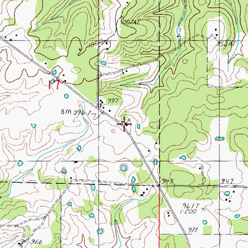 Topographic Map of Pine Hill Church, MO