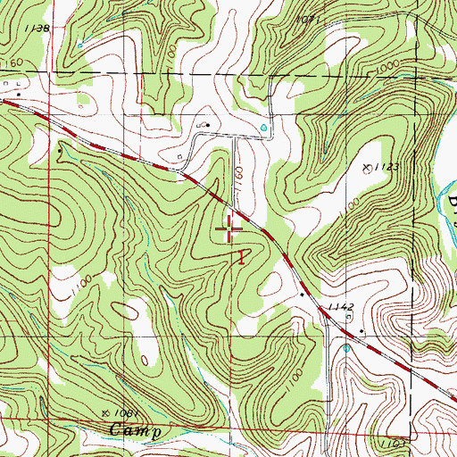 Topographic Map of Pine Park School (historical), MO