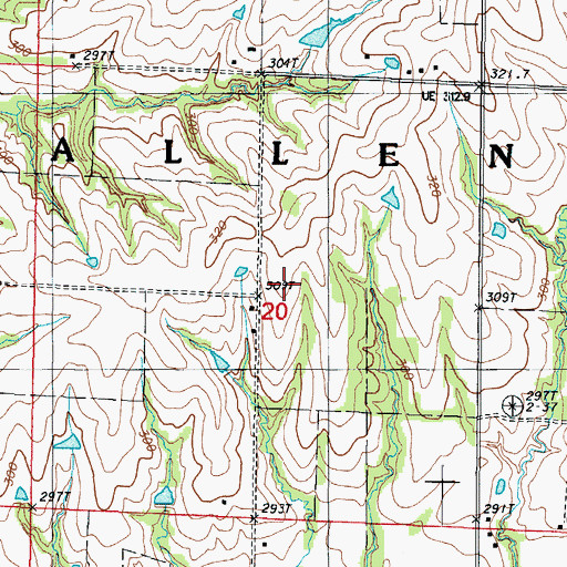 Topographic Map of Pine School (historical), MO
