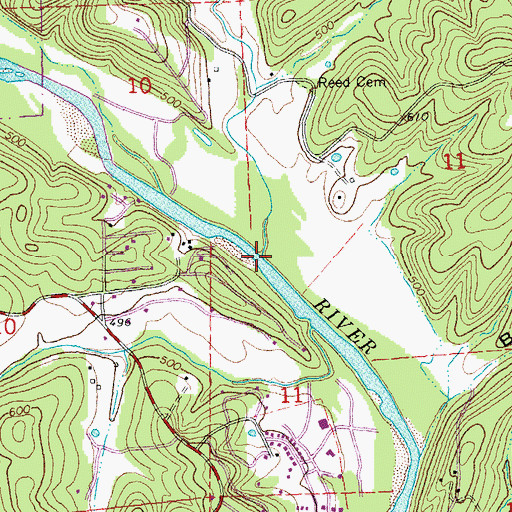 Topographic Map of Pine Valley Creek, MO