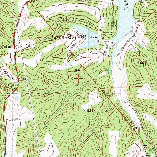 Topographic Map of Pine Valley School (historical), MO
