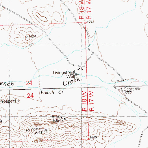 Topographic Map of Livingston Well, AZ