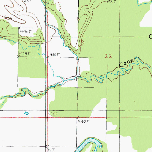 Topographic Map of Lofland Creek, AR