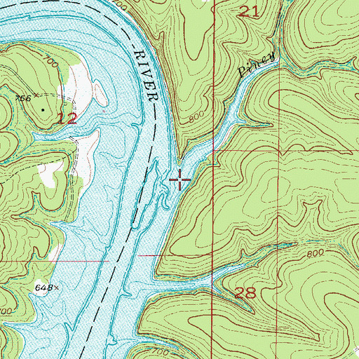 Topographic Map of Piney Creek, MO