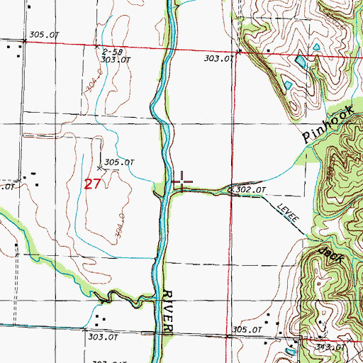 Topographic Map of Pinhook Creek, MO