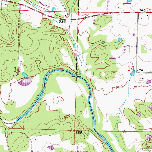 Topographic Map of Loftis Creek, AR