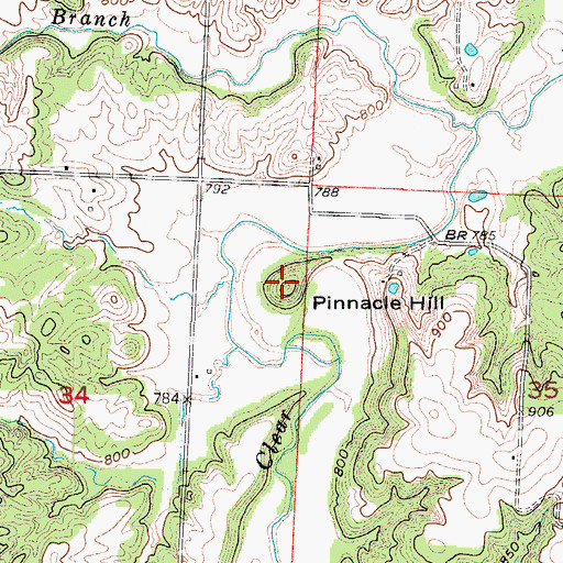 Topographic Map of Pinnacle Hill, MO