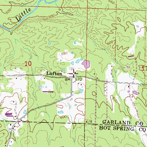 Topographic Map of Lofton, AR
