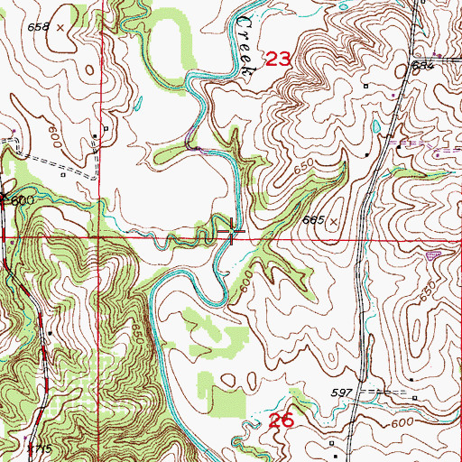 Topographic Map of Pipes Branch, MO