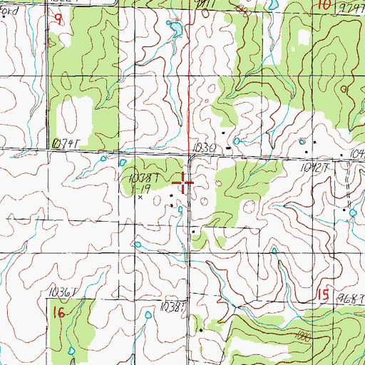 Topographic Map of Pitts Grove School (historical), MO