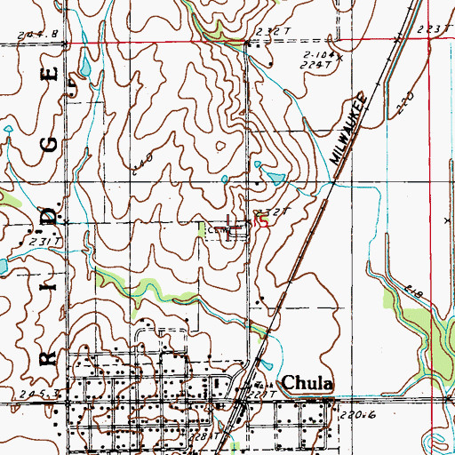 Topographic Map of Plainview Cemetery, MO