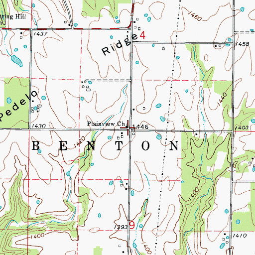 Topographic Map of Plainview Church, MO