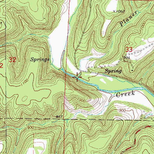 Topographic Map of Planer Branch, MO