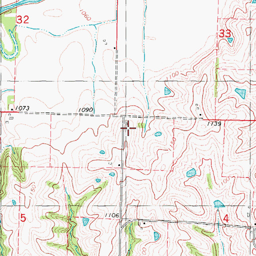 Topographic Map of Platte Dell School, MO