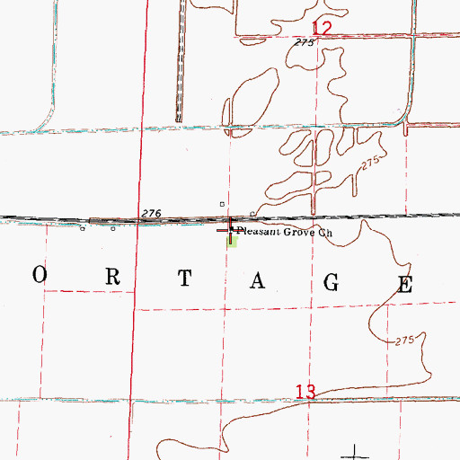 Topographic Map of Pleasant Grove Church, MO