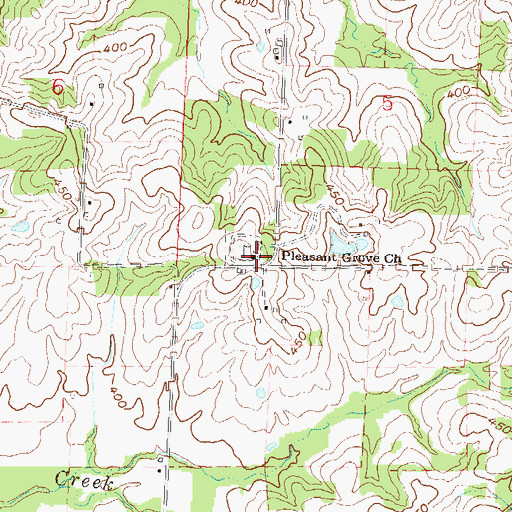Topographic Map of Pleasant Grove Church, MO