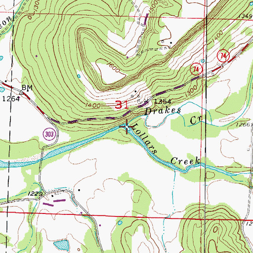 Topographic Map of Lollars Creek, AR