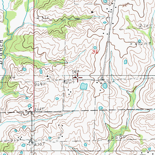 Topographic Map of Pleasant Grove Church, MO